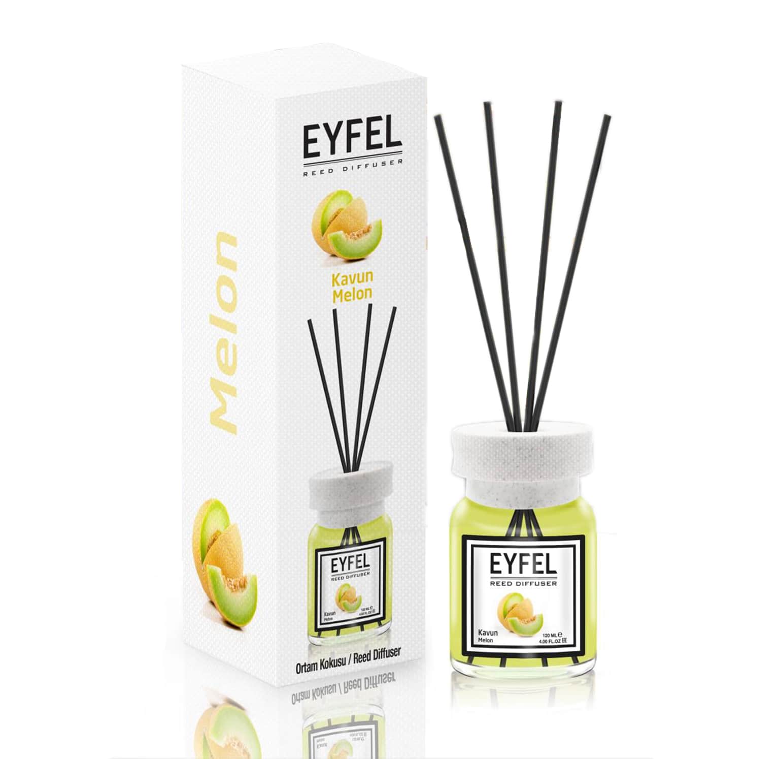 خرید-و-قیمت-و-مشخصات-خوشبوکننده-هوا-ایفل-EYFEL-رایحه-خربزه-Kavun-Melon-حجم-120-میل-در-زیبا-مد خوشبو کننده ایفل ملون kavun melon - Image 2